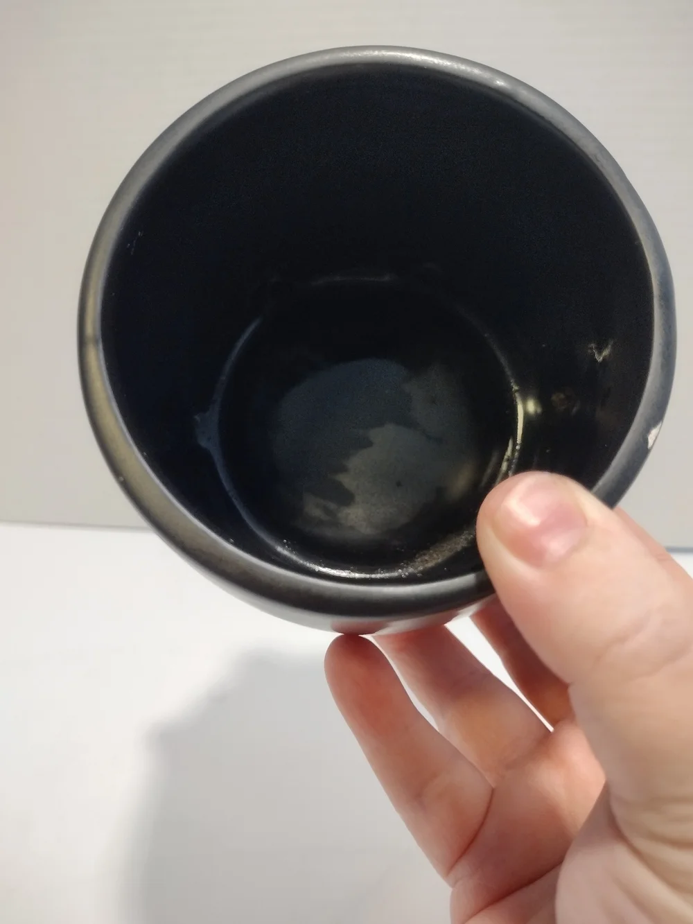 Black Smiling Ceramic Planter - Cute Footed Pot